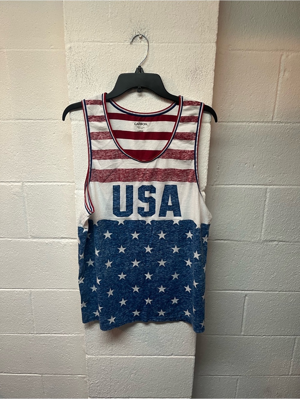 Carbon Red White Blue USA Graphic Tank Top